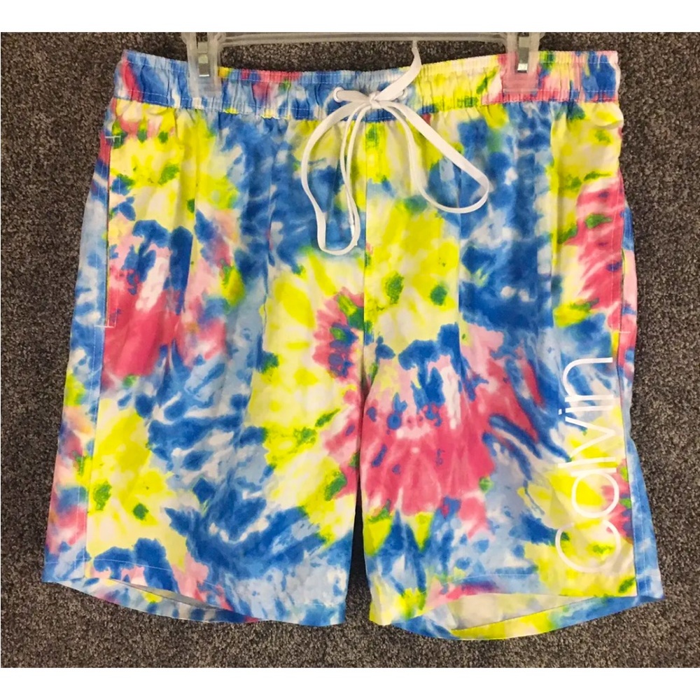 Calvin Klein Tie Dye Swim Trunks Rn# 54163 Men’s Size Large Great Condition
